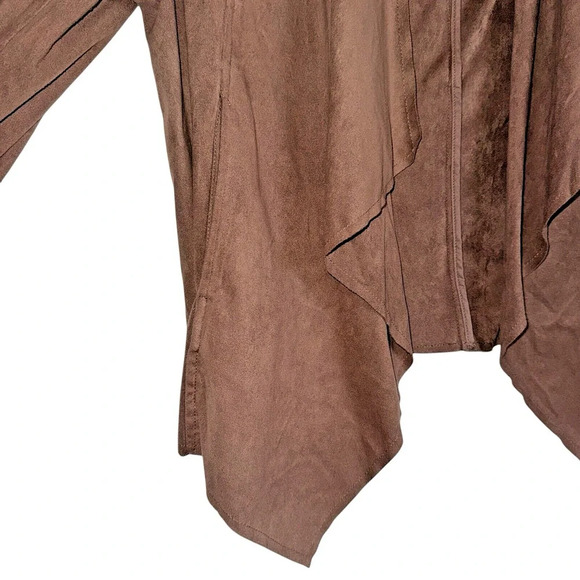 Kut From‎ The Kloth Sz L Faux Suede Jacket Boho Western Neutral Lightweight - Picture 9 of 12